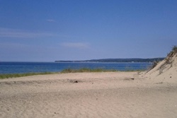 dog beach in mackinac and petoskey